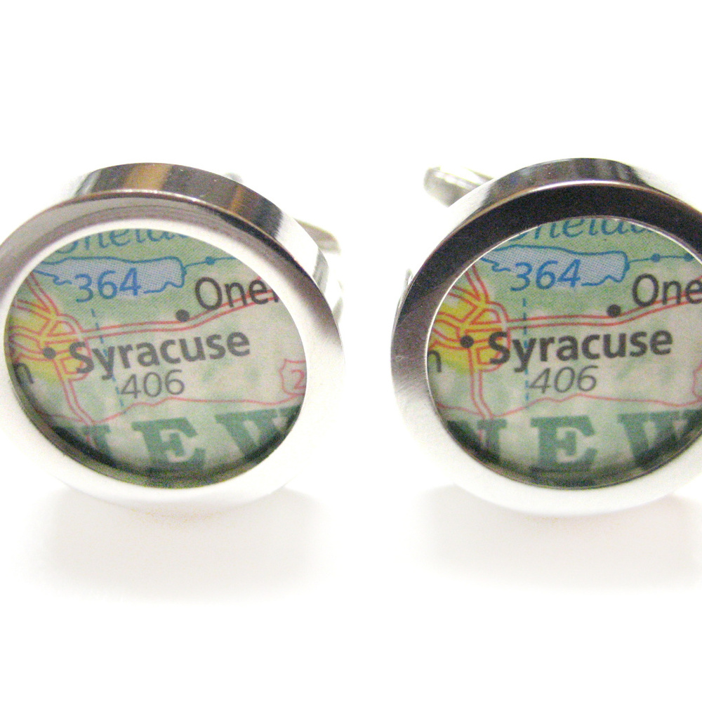 Syracuse New York Map Cufflinks